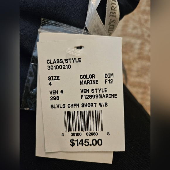 Navy blue dress with beaded shoulders - Picture 4 of 6